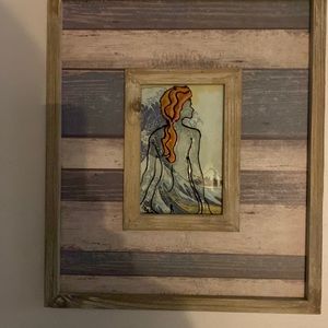Art by Noni framed nude art painting bare tsunami wood framed original